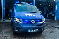 VW T6 des Trupps Mobiler Hochwasserpegel